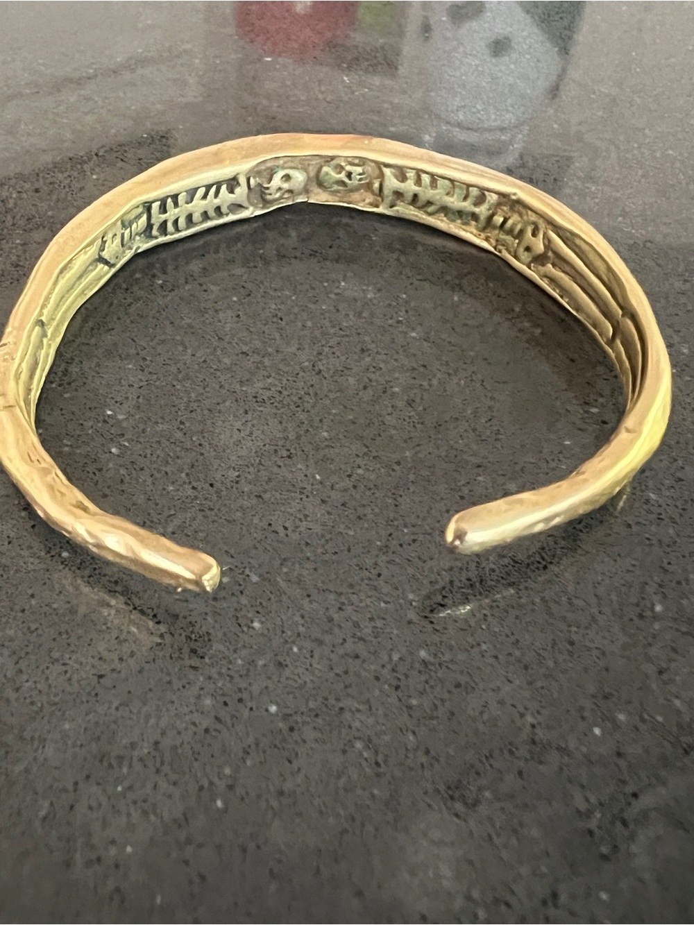 Margaret Cross Brass Memento Mori Bracelet